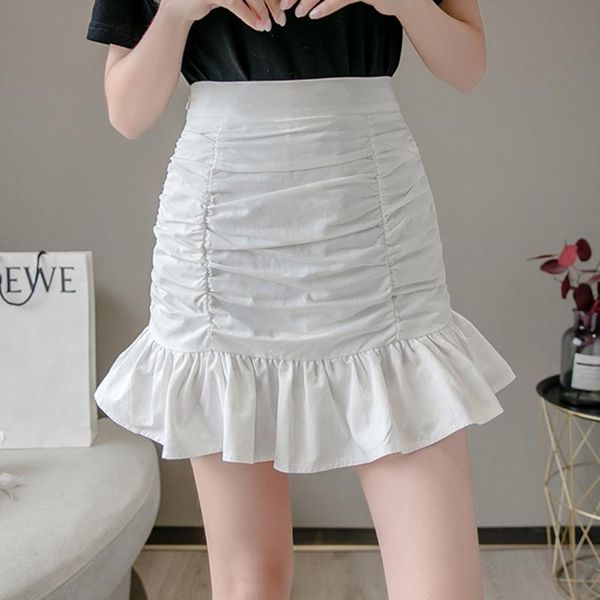 women high waist white skirt summer cute girls bodycon ruched ruffles fashion korean japan kawaii female mini skirts short, Black
women high waist white skirt summer cute girls bodycon ruched ruffles fashion korean japan kawaii female mini skirts short, Black