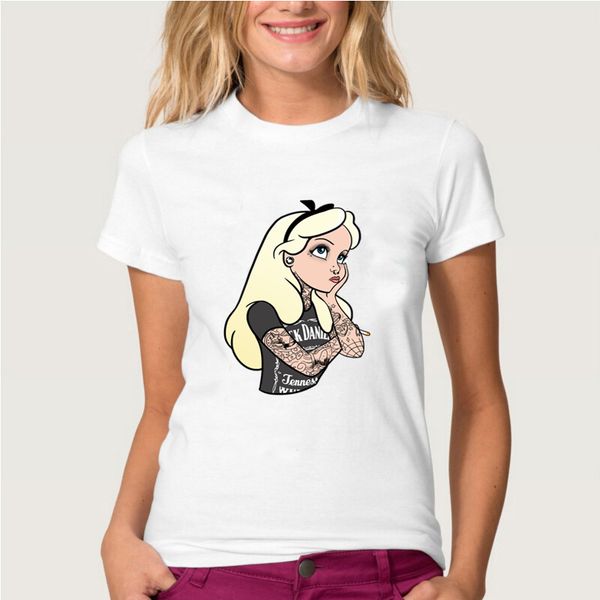 tee women short sleeve t shirts women clothing punk t shirt cartoon light yellow hair tattoo alice princess printing, White
tee women short sleeve t shirts women clothing punk t shirt cartoon light yellow hair tattoo alice princess printing, White