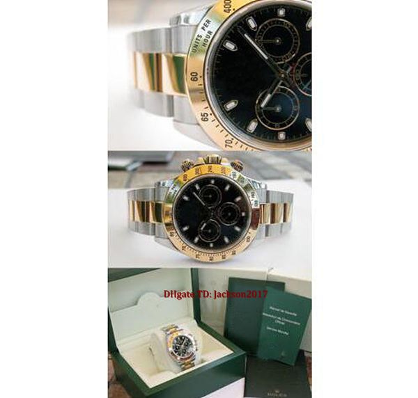 original box certificate 116523 mens watch steel 18k yellow gold black dial 40mm, Slivery;brown
original box certificate 116523 mens watch steel 18k yellow gold black dial 40mm, Slivery;brown