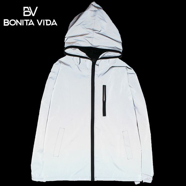 bonita vida reflective hooded jacket men/women harajuku style windbreaker jackets hip hop streetwear night shiny zipper coats, Black;brown
bonita vida reflective hooded jacket men/women harajuku style windbreaker jackets hip hop streetwear night shiny zipper coats, Black;brown
