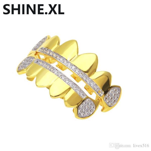 New Hip Hop Teeth Iced Out Zircon Fang Mouth teeth Caps Top & Bottom Tooth Set Men Women Vampire Teeth Fashion Jewelry
New Hip Hop Teeth Iced Out Zircon Fang Mouth teeth Caps Top & Bottom Tooth Set Men Women Vampire Teeth Fashion Jewelry