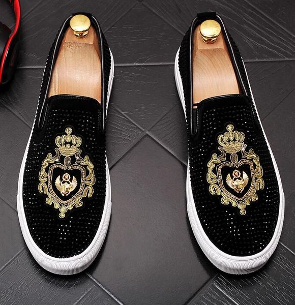 2020 designer men rhinestone embroidery flats platform shoes skateboard man new comfortable loafers shoes cs01, Black
2020 designer men rhinestone embroidery flats platform shoes skateboard man new comfortable loafers shoes cs01, Black
