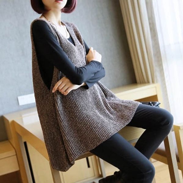 lady v neck knitted vest loose fit korea style fashion spring waistcoat plus size e3, Black;white
lady v neck knitted vest loose fit korea style fashion spring waistcoat plus size e3, Black;white