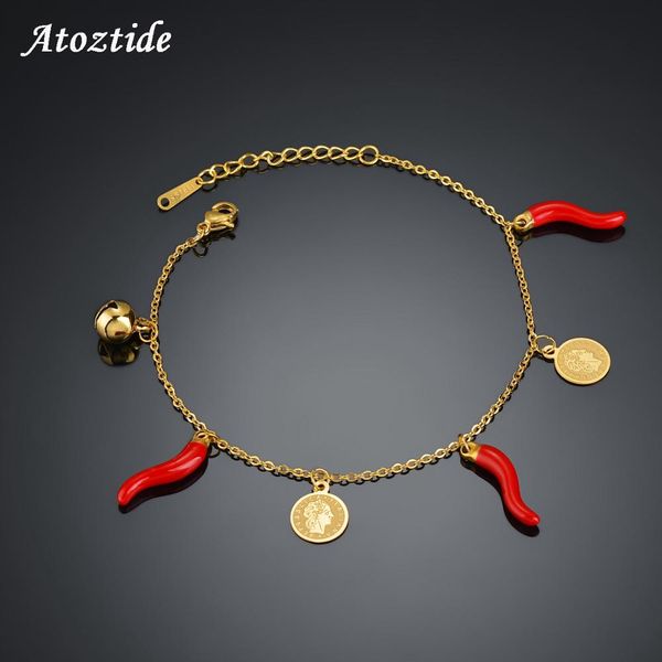 atoztide stainless steel queen-head bracelet armband chili bell charm bracelets silver gold women jewlry gift, Golden;silver
atoztide stainless steel queen-head bracelet armband chili bell charm bracelets silver gold women jewlry gift, Golden;silver