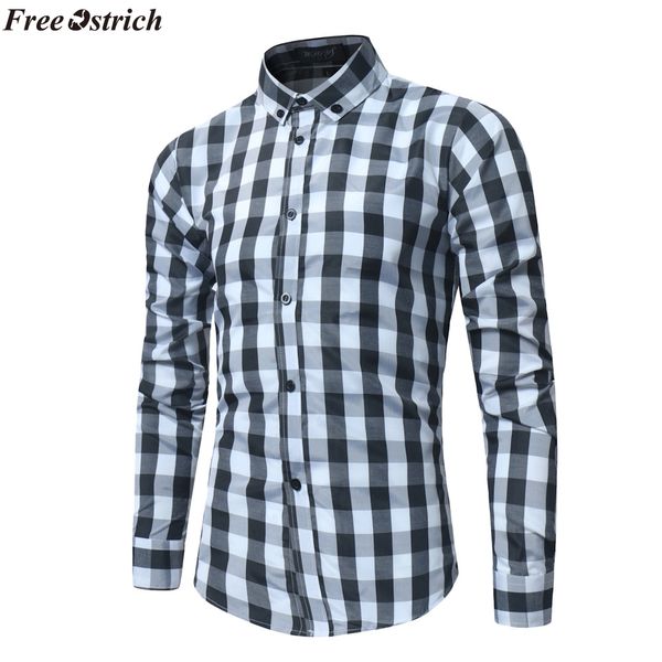 ostrich men summer plaid slim long sleeve programmer shirt lapel casual business shirt male clothing comfort plus size, White;black
ostrich men summer plaid slim long sleeve programmer shirt lapel casual business shirt male clothing comfort plus size, White;black