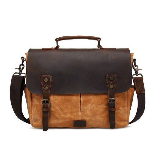 new waterproof wax canvas messenger bag for men crazy horse leather belt lapbusiness handbag retro briefcase
new waterproof wax canvas messenger bag for men crazy horse leather belt lapbusiness handbag retro briefcase