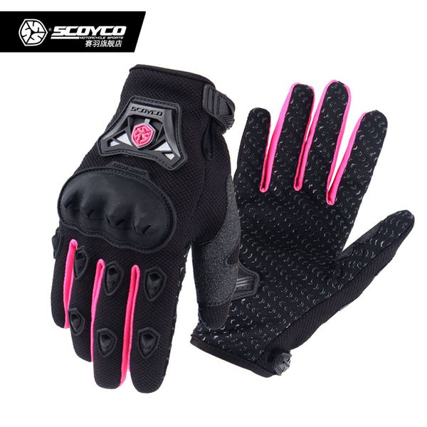 

summer scoyco mc29 guantes motorcycle gloves , full finger luvas moto motocross biker gloves protection, Black