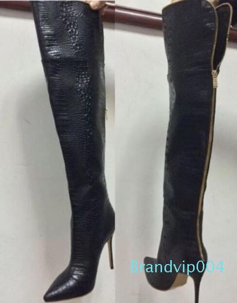 2019 winter women alligator over the knee high boots crocodile thigh high booties female fashion high heel shoes woman boot, Black
2019 winter women alligator over the knee high boots crocodile thigh high booties female fashion high heel shoes woman boot, Black