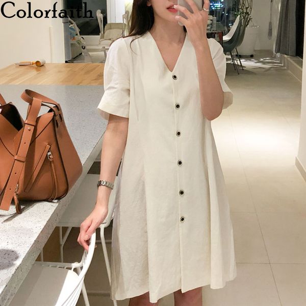 party dresses colorfaith 2021 women spring summer dress casual v-neck vintage high waist single breasted fashionable pleated dr158, White;black
party dresses colorfaith 2021 women spring summer dress casual v-neck vintage high waist single breasted fashionable pleated dr158, White;black