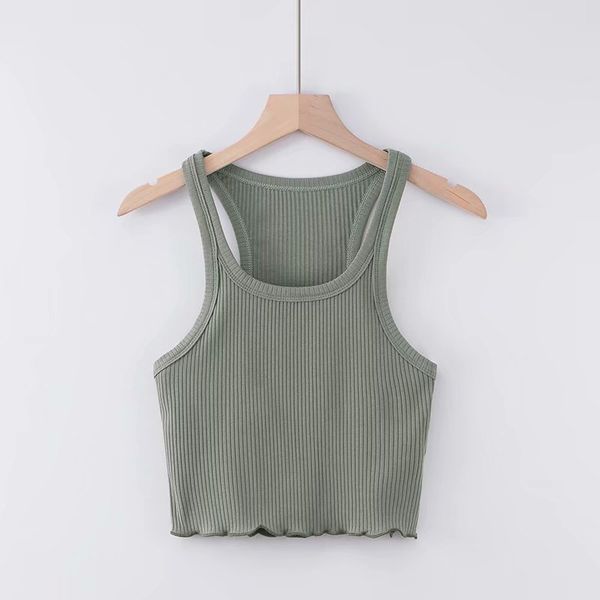 summer new fashion u-neck hem wooden ear vest female, street casual short bottoming vest female, White
summer new fashion u-neck hem wooden ear vest female, street casual short bottoming vest female, White