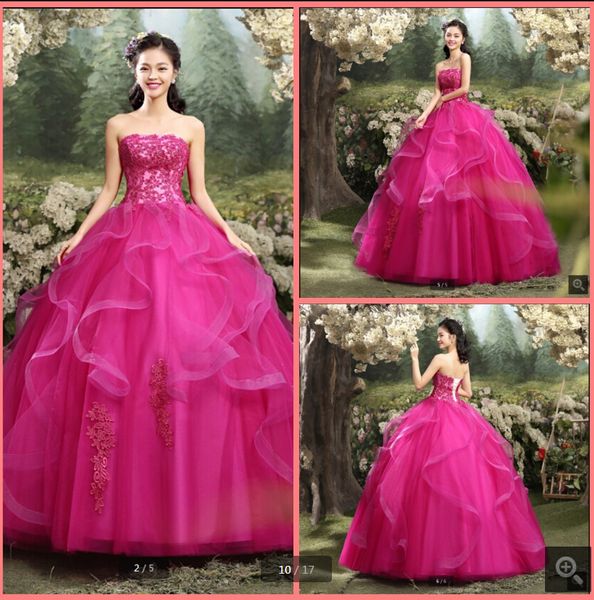 2019 robe de soiree fuchsia ball gown princess strapelsss prom dresses lace appliques beaded ruffles puffy elegant prom gown selling, Black
2019 robe de soiree fuchsia ball gown princess strapelsss prom dresses lace appliques beaded ruffles puffy elegant prom gown selling, Black