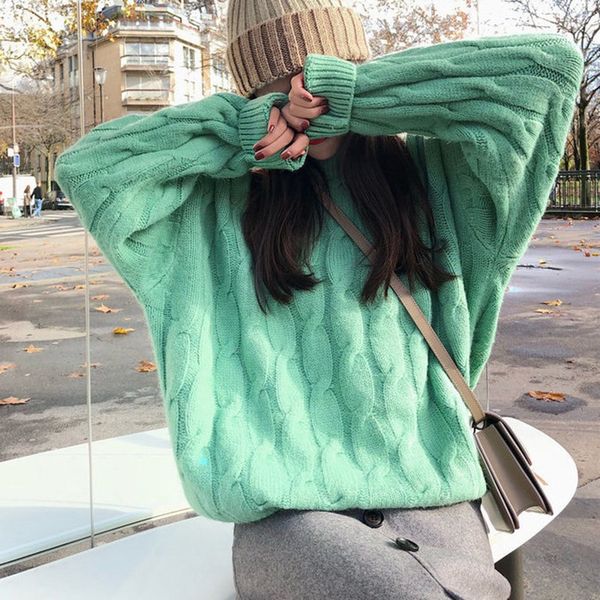 women warm japanese and korean style sweater new autumn knited sweater loose candy color fashion sweet thick twist coat, White;black
women warm japanese and korean style sweater new autumn knited sweater loose candy color fashion sweet thick twist coat, White;black