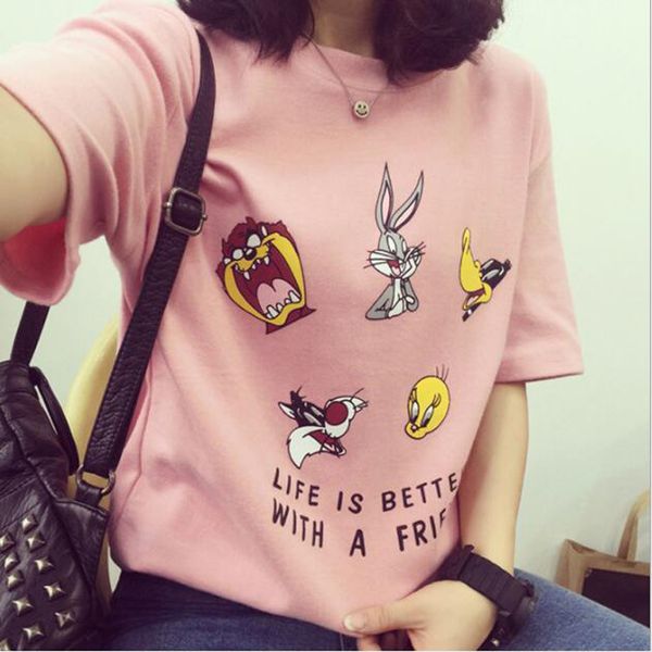 tee shirt femme женщины лучшего смазливая мультфильм печать женщина весна v шеи летнего нового o шея хлопок тис свободной тенниска женщина, White
tee shirt femme женщины лучшего смазливая мультфильм печать женщина весна v шеи летнего нового o шея хлопок тис свободной тенниска женщина, White