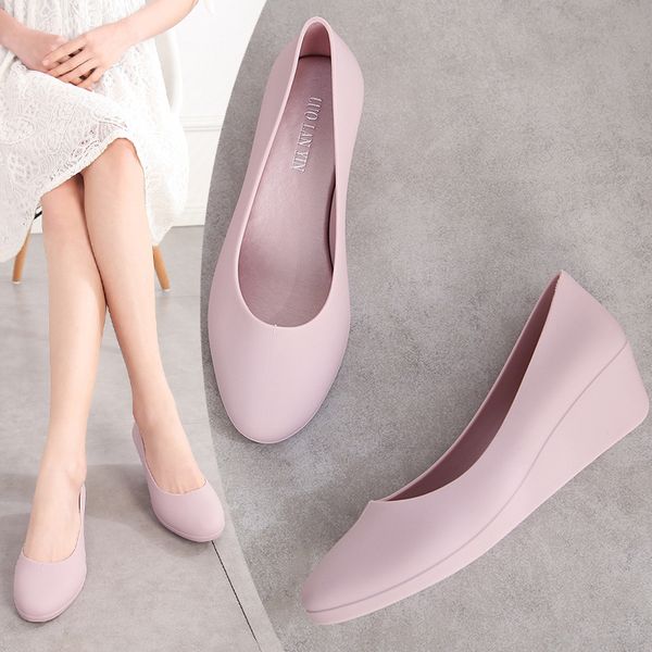 eoeodoit spring summer wedges heel jelly pumps women rain shoes sandals med heel height increasing jelly shoes slip on 2019, Black
eoeodoit spring summer wedges heel jelly pumps women rain shoes sandals med heel height increasing jelly shoes slip on 2019, Black