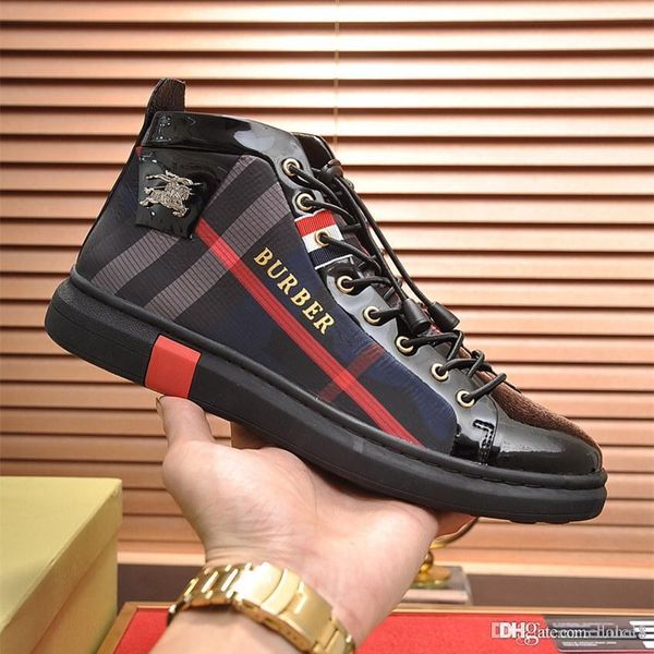 19ss luxury mens 18 designer shoes house plaid leather high sneakers trainer sneaker fashion men casual shoes 19ss burberry, Blue;gray
19ss luxury mens 18 designer shoes house plaid leather high sneakers trainer sneaker fashion men casual shoes 19ss burberry, Blue;gray