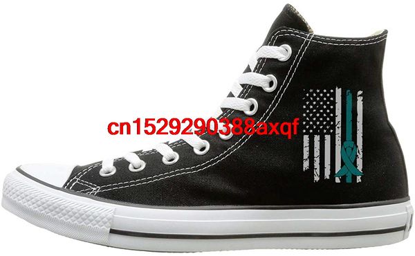 canvas shoes ovarian cancer awareness flag fashion high lace ups sport sneakers for men's women's, Black
canvas shoes ovarian cancer awareness flag fashion high lace ups sport sneakers for men's women's, Black