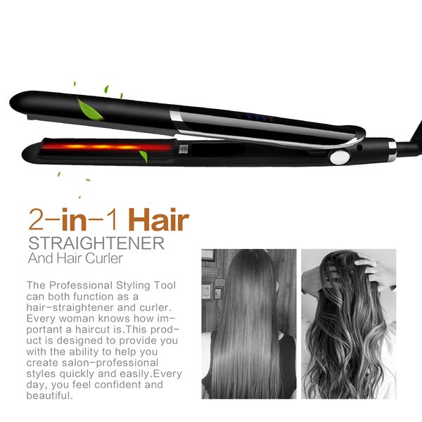 2in1 hair straightener and curler ceramic flat iron negative ion infrared hair straightening curling iron hairstyle straightener
2in1 hair straightener and curler ceramic flat iron negative ion infrared hair straightening curling iron hairstyle straightener