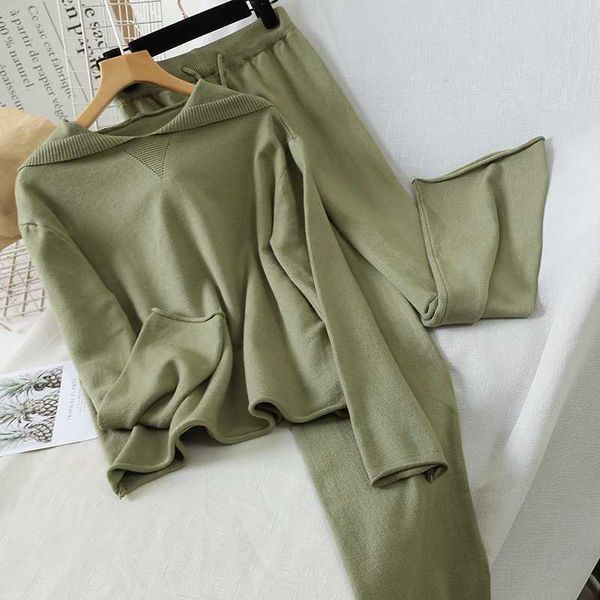 celebrity knitting suit 2020 new spring autumn women loose hooded sweater jumpers + straight trousers suits female two-piece set, White
celebrity knitting suit 2020 new spring autumn women loose hooded sweater jumpers + straight trousers suits female two-piece set, White