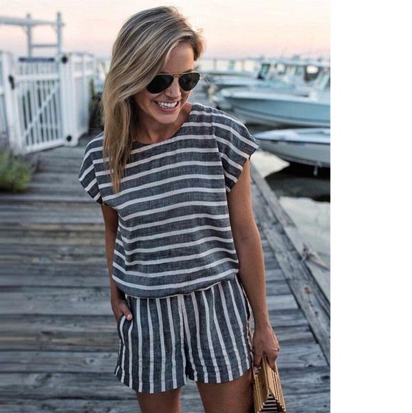 women's jumpsuits & rompers striped overalls for women short sleeve round neck back holow bandage body femme casual beach combishort et, Black;white
women's jumpsuits & rompers striped overalls for women short sleeve round neck back holow bandage body femme casual beach combishort et, Black;white
