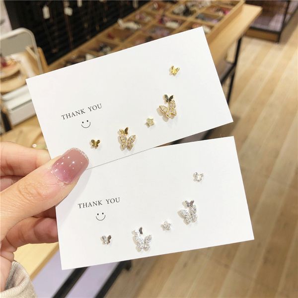 5pcs/set butterfly rhinestone small earrings for women girls korean new fashion simple chic earrings jewelry all match, Golden;silver
5pcs/set butterfly rhinestone small earrings for women girls korean new fashion simple chic earrings jewelry all match, Golden;silver