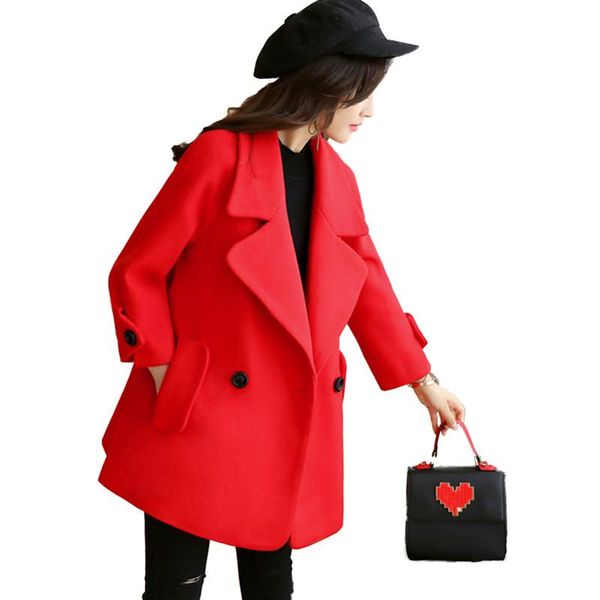 women new 2019 fashion elegant wool blend overcoats female solid warm midi coats ladies casual slim woolen coats outerwear v755, Black
women new 2019 fashion elegant wool blend overcoats female solid warm midi coats ladies casual slim woolen coats outerwear v755, Black