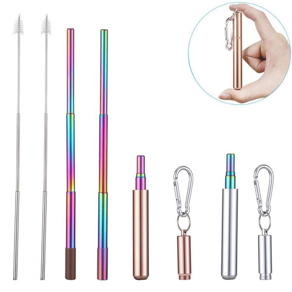portable collapsible reusable straws stainless steel metal drinking straw for travel with case brush & keychain
portable collapsible reusable straws stainless steel metal drinking straw for travel with case brush & keychain