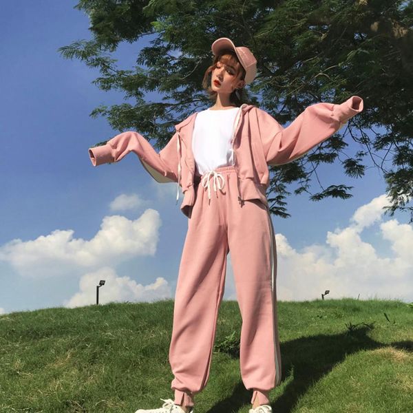 women two piece hooded zipper long sleeve coat with pocket and sports casual pants set female outdoor sport running suit, Black;blue
women two piece hooded zipper long sleeve coat with pocket and sports casual pants set female outdoor sport running suit, Black;blue