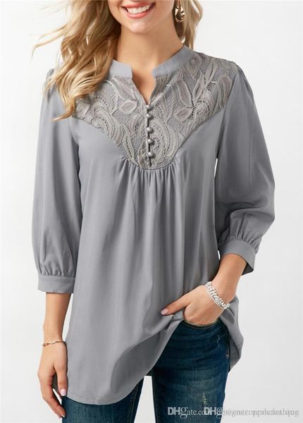 lace designer womens tshirts long sleeve crew neck patchwork color ladies casual slim button womens tees, White
lace designer womens tshirts long sleeve crew neck patchwork color ladies casual slim button womens tees, White