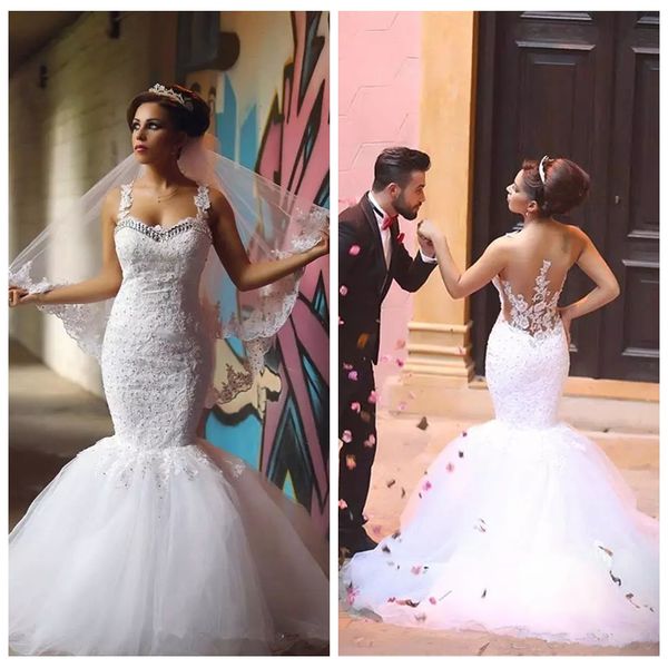 2019 middle east dubai slim mermaid wedding dresses lace appliques beading sequins long bridal gowns sleeveless custom vestidos de mariee, White
2019 middle east dubai slim mermaid wedding dresses lace appliques beading sequins long bridal gowns sleeveless custom vestidos de mariee, White