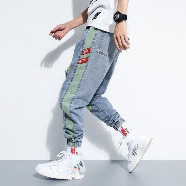 36 season 2020 jeans men's hole-piercing harlan pants loose fashion brand ins nine points radish pants men, Blue
36 season 2020 jeans men's hole-piercing harlan pants loose fashion brand ins nine points radish pants men, Blue
