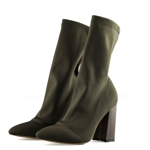 Women's Boots Pointed Toe Yarn Elastic Ankle Boots Thick Heel High Heels Shoes Woman Female Socks Boots, Black
Women's Boots Pointed Toe Yarn Elastic Ankle Boots Thick Heel High Heels Shoes Woman Female Socks Boots, Black