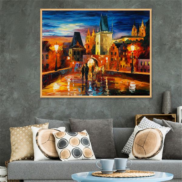 prague oil painting on canvas night landscape wall decoration maison home decor gift
prague oil painting on canvas night landscape wall decoration maison home decor gift