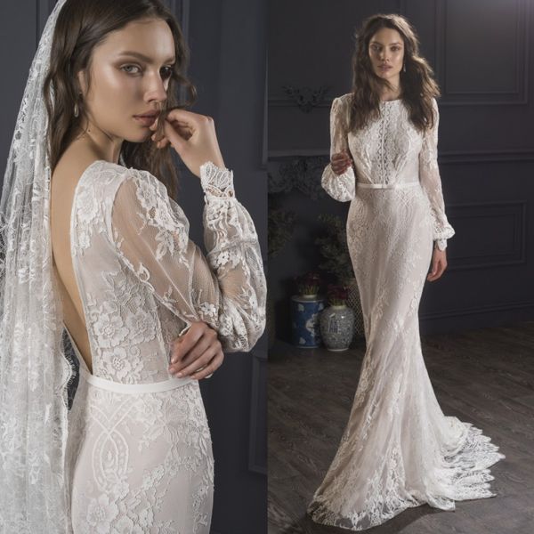 lihi hod mermaid backless wedding dresses bateau neck long sleeves bridal gowns sweep train robes de mariée, White
lihi hod mermaid backless wedding dresses bateau neck long sleeves bridal gowns sweep train robes de mariée, White