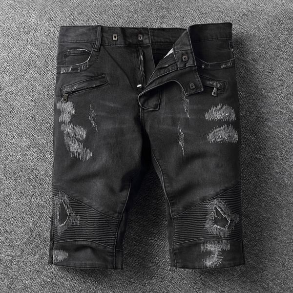 2020 new embroidered denim shorts men's personality trend high elastic five-point pants summer casual straight pants fashion handsome, White;black
2020 new embroidered denim shorts men's personality trend high elastic five-point pants summer casual straight pants fashion handsome, White;black