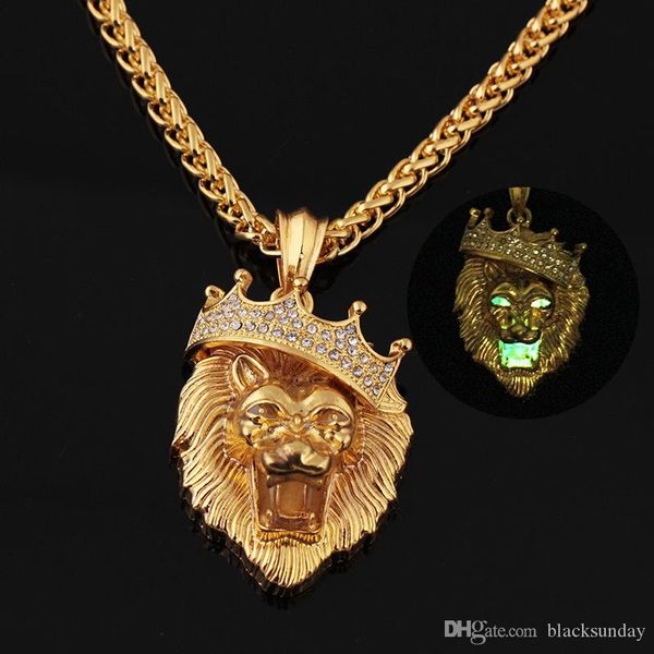 fluorescent crowned lion necklaces with diamond fashion mens necklaces rock necklace cool hip hop accessories 2018 newest, Silver
fluorescent crowned lion necklaces with diamond fashion mens necklaces rock necklace cool hip hop accessories 2018 newest, Silver