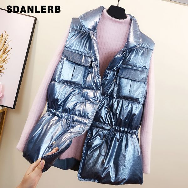 vest women new fall winter waistcoat draw rope down cotton vest women loose bright face cotton-padded feminino student vests, Black;white
vest women new fall winter waistcoat draw rope down cotton vest women loose bright face cotton-padded feminino student vests, Black;white