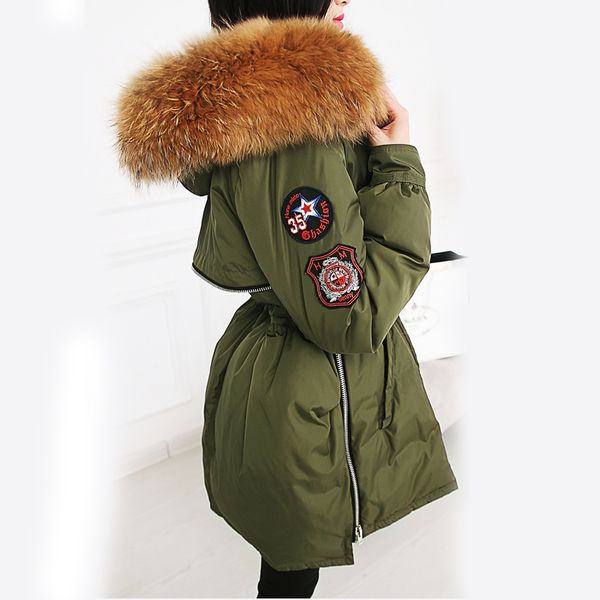 20cm large natural real raccoon fur 2017 winter womens jackets and coats white duck down jacket thicken parka outwear army green, Black
20cm large natural real raccoon fur 2017 winter womens jackets and coats white duck down jacket thicken parka outwear army green, Black