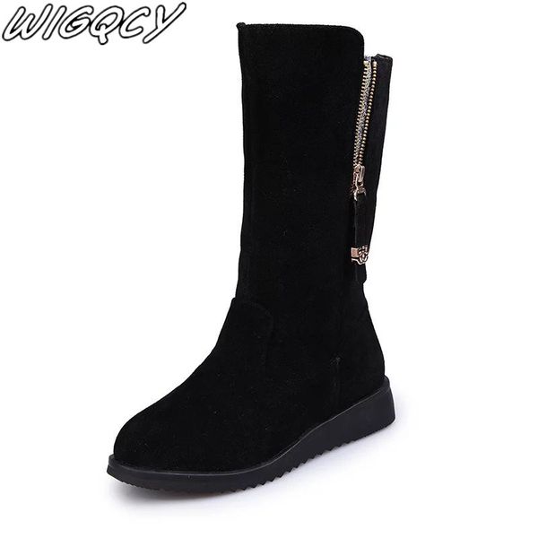 2019 women's tube trend knight boots shallow suede round head plus velvet warm boots england wind wedge with foot women's, Black
2019 women's tube trend knight boots shallow suede round head plus velvet warm boots england wind wedge with foot women's, Black