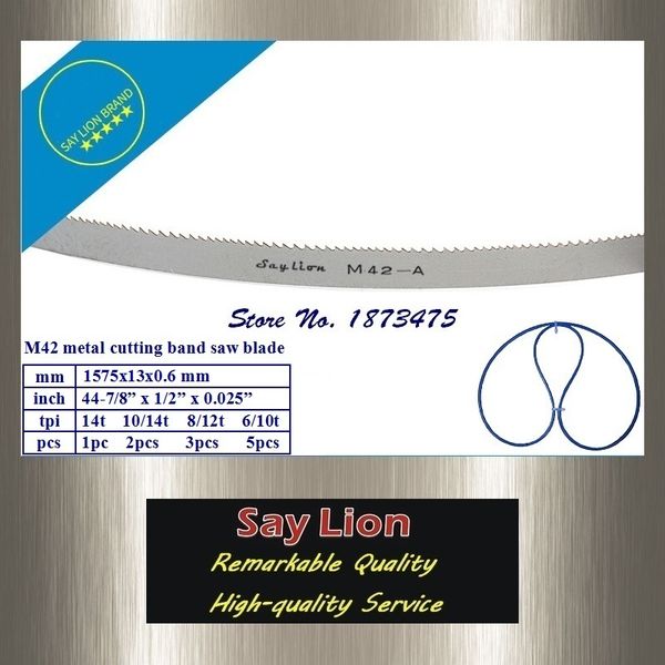 1575x13x0.6 (62"x1/2"x0.025") metal, wood, multiple cutting m42 bi-metal band saw blade 14t, 10/14t, 6/10t (1-5pcs
1575x13x0.6 (62"x1/2"x0.025") metal, wood, multiple cutting m42 bi-metal band saw blade 14t, 10/14t, 6/10t (1-5pcs
