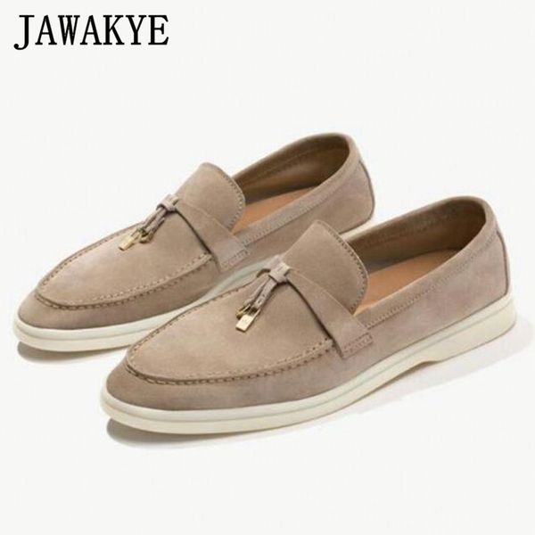 nude suede loafers summer walk shoes women metal lock decorate slip on mules casual flat shoes runway, Black
nude suede loafers summer walk shoes women metal lock decorate slip on mules casual flat shoes runway, Black