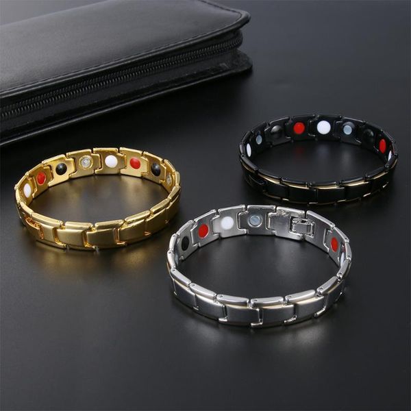 men therapeutic energy healing bracelet detachable bangle therapy magnetic bracelet stainless steel fashion jewelry 5 colors, Black
men therapeutic energy healing bracelet detachable bangle therapy magnetic bracelet stainless steel fashion jewelry 5 colors, Black