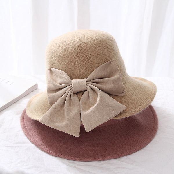 wholesale- hat autumn and winter new solid color big bow basin hat felt ladies dome fashion hat, Blue;gray
wholesale- hat autumn and winter new solid color big bow basin hat felt ladies dome fashion hat, Blue;gray