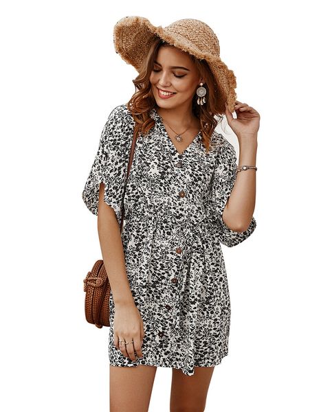 womens autumn designer flora printed dress 1/2 sleeve v-neck fashion casual skirt micro-mature style dresses, Black;gray
womens autumn designer flora printed dress 1/2 sleeve v-neck fashion casual skirt micro-mature style dresses, Black;gray