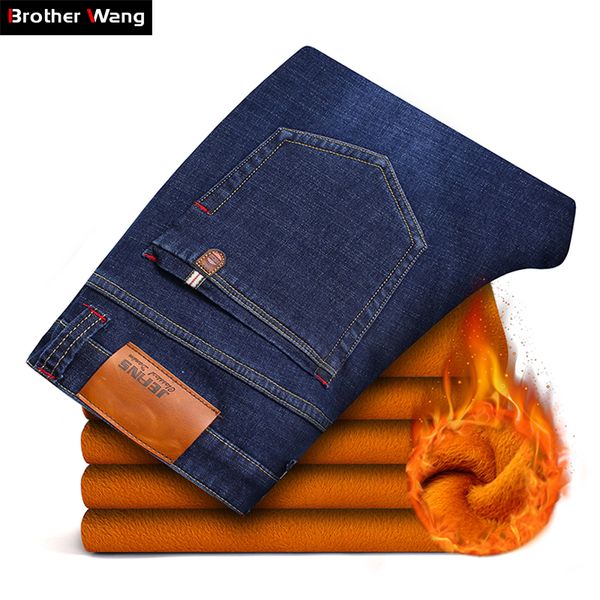 2018 winter new brand men's warm jeans casual stretch slim denim pants male big size men trousers 40 42 44 46 black blue
2018 winter new brand men's warm jeans casual stretch slim denim pants male big size men trousers 40 42 44 46 black blue