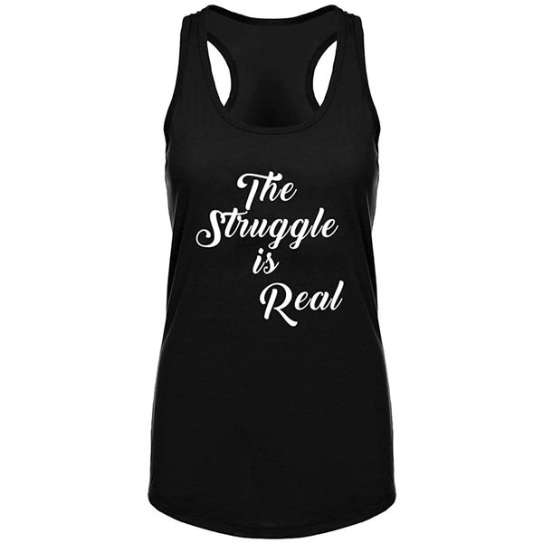 women's the struggle is real gym fitness workout racerback tank summer funny letter print tank top, White
women's the struggle is real gym fitness workout racerback tank summer funny letter print tank top, White
