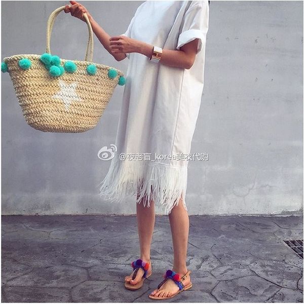 popular holiday large capacity cute pink green three-dimensional ball ball stars straw woven bag pom pom shopping bag
popular holiday large capacity cute pink green three-dimensional ball ball stars straw woven bag pom pom shopping bag