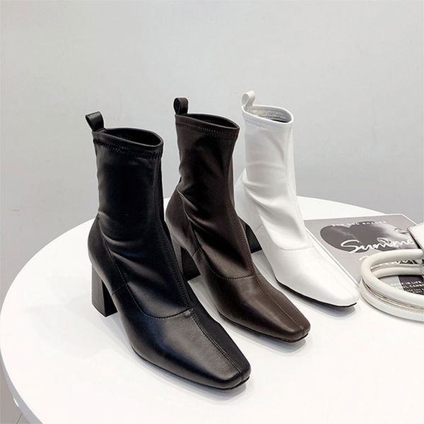 boussac wood heel stretch pu sock boots women vintage square toe ankle boots for women high heel swe0667, Black
boussac wood heel stretch pu sock boots women vintage square toe ankle boots for women high heel swe0667, Black