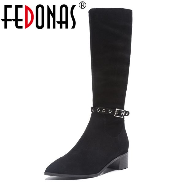fedonas fashion women knee high boots rivets autumn winter long motorcycle boots high heels knight shoes, Black
fedonas fashion women knee high boots rivets autumn winter long motorcycle boots high heels knight shoes, Black