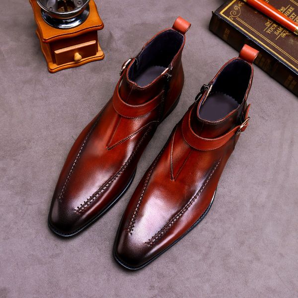 boots men's leather shoes short boots men's short england men, Black
boots men's leather shoes short boots men's short england men, Black