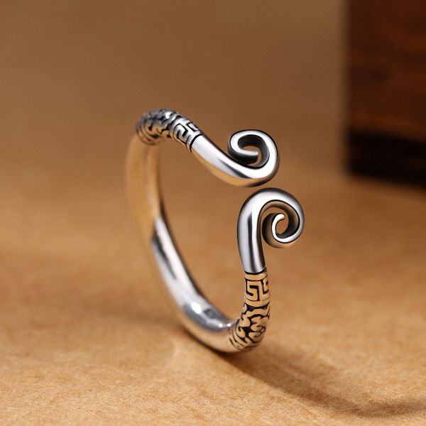 925 sterling silver women retro ring love you ten thousand years couple ring thai silver handmade party accessories, Golden;silver
925 sterling silver women retro ring love you ten thousand years couple ring thai silver handmade party accessories, Golden;silver